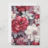 シルバー・ホワイト・アンド・深い・レッド・フローラズ 招待状 (裏面)