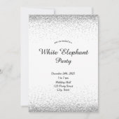シルバー ホワイト エレファント パーティー 招待状 (正面)