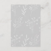 シルバー ホワイト コーナー フローラル ボーホー ウェディング エンクロージャーカード (裏面)