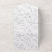 シルバー ホワイト ゼブラ プリント オールインワン招待状 (外側)