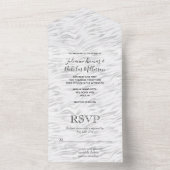 シルバー ホワイト ゼブラ プリント オールインワン招待状 (内側)