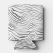 シルバー ホワイト ゼブラ プリント 缶クーラー (裏面)