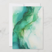 シルバー、ホワイト、フォレストグリーン結婚インク 招待状 (裏面)