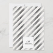 シルバー ホワイト フラワール 25周年 結婚記念日 招待状 (裏面)