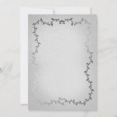 シルバー ホワイト ボタニカル リーフ ストーリーブック ウェディング 招待状 (裏面)