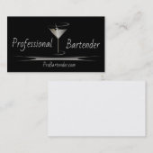 シルバー・マルティーニ・バーテンダーの名刺 名刺 (正面/裏面)