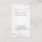 シルバー&マーブルまつげ美しいロイヤリティ垂直 名刺 (裏面)