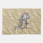 シルバー・マーメイド・イン・ザ・サンド キッチンタオル (横)