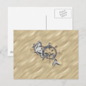 シルバー・マーメイド・イン・ザ・サンド ポストカード (正面/裏面)