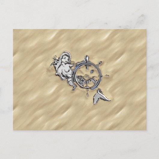 シルバー・マーメイド・イン・ザ・サンド ポストカード (正面)