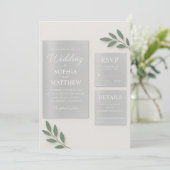 シルバー ミラー アクリル ウェディング インビテーション セット付き (スタンド正面)