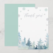 シルバー&ミントウィンターワンダーランドサンキューカード サンキューカード (正面/裏面)