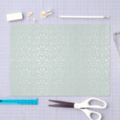 シルバー,ミント,ダマスク,ビクトリアン,ヴィンテージ,エレガントシック 薄葉紙 (クラフト)