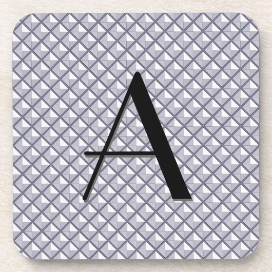 シルバー、メタリックな外観、スタッズグリッド コースター (正面)