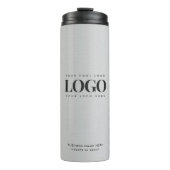 シルバー メタリック グレー カスタム ビジネス ロゴ テキスト タンブラー (正面)