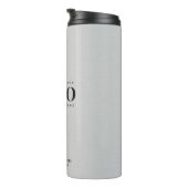 シルバー メタリック グレー カスタム ビジネス ロゴ テキスト タンブラー (回転右)