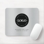 シルバー メタリック グレー 追加 会社 カスタム ロゴ   マウスパッド (マウス)
