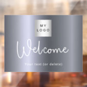 シルバー メタリック ビジネス ロゴへようこそ ウィンドウサイン (シート2)