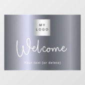シルバー メタリック ビジネス ロゴへようこそ ウィンドウサイン (シート)