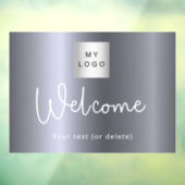 シルバー メタリック ビジネス ロゴへようこそ ウィンドウサイン (シート3)