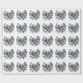 シルバー メタリック リボン 偽スパークル ラッピングペーパー (フラット)