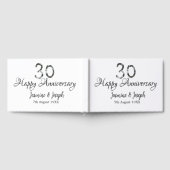 シルバー メタリック 30周年 ハッピーアニバーサリー 名前を追加 ゲストブック (全面)