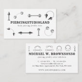 シルバー メタル ジュエリー アーティスト ボディ ピアッシング 名刺 (正面/裏面)