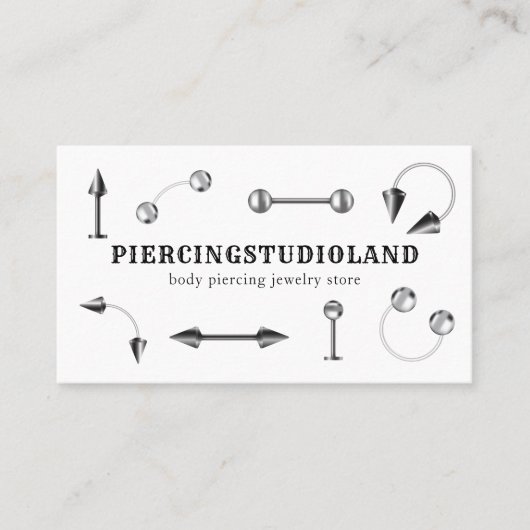 シルバー メタル ジュエリー アーティスト ボディ ピアッシング 名刺 (正面)