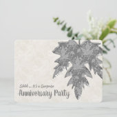 シルバー メタル ルック 秋の葉 25周年記念 招待状 (スタンド正面)