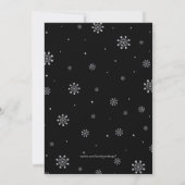 シルバー | モダンな雪の結晶のクリスマス ディナー パーティー 招待状 (裏面)