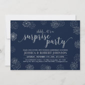 シルバー | モダンサプライズ 25周年結婚記念日 招待状 (正面)