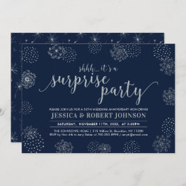 シルバー | モダンサプライズ 25周年結婚記念日 招待状