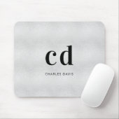 シルバー・モノグラムの初期名 マウスパッド (マウス)