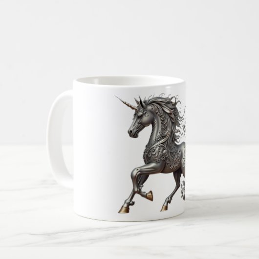 シルバー ユニコーン コーヒーマグカップ (正面左)