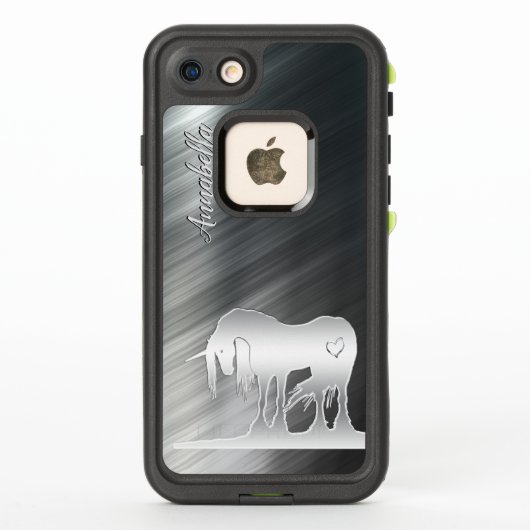 シルバー・ユニコーン(冶金ライン) LifeProof iPhoneケース (裏面)