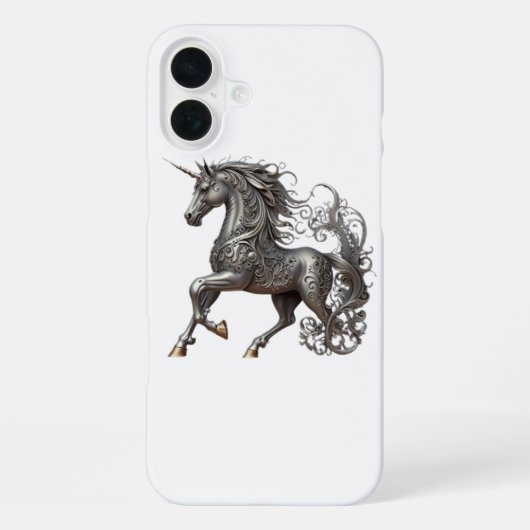 シルバー ユニコーン iPhoneケース (裏面)