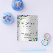 シルバー ユーカリ プラン 結婚式招待状 チラシ (シングル)