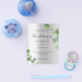 シルバー ユーカリ プラン 結婚式招待状 チラシ (シングル)