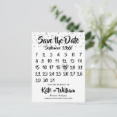 シルバー·ラブ·ハート·カレンダー日付の保存 案内ポストカード (スタンド正面)