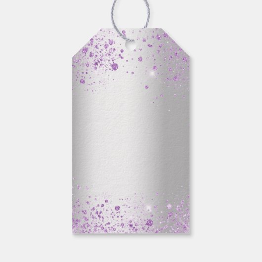 シルバー ラベンダー ハート ありがとう ギフトタグ (裏面)