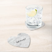 シルバー・レオパード・プリパーソナライズされたント ペーパーコースター (インサイチュ)