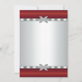 シルバー&レッドカクテルパーティの招待状 招待状 (裏面)