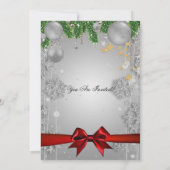 シルバー&レッドグラムクリスマスホリデーパーティー 招待状 (裏面)