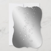 シルバー レッド ガラス、企業のクリスマス パーティー 招待状 (裏面)