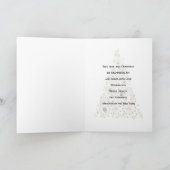 シルバー レトロ クリスマス ツリー クリスマス カード (内部)