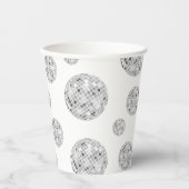 シルバー レトロ ディスコボール グルーヴィー ブライダルシャワー 紙コップ (正面)