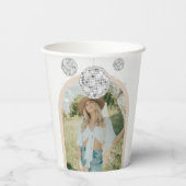 シルバー レトロ ディスコ グルーヴィー ブライダルシャワー 紙コップ (裏面)