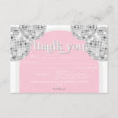 シルバー レトロ ディスコ ブライダル シャワー 感謝カード エンクロージャーカード (正面)