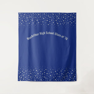 シルバー & ロイヤルブルー   クラス再会パーティー タペストリー