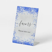 シルバー ロイヤルブルー パーティーフェイバー 台座サイン (正面)